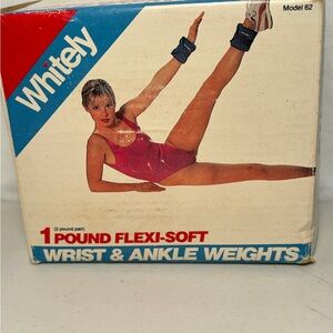 Whitely vintage Blue Wrist & Ankle 1 pound flexi-soft Weights w/box